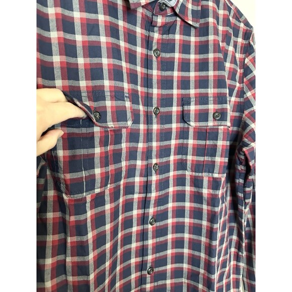 Alesbury 100% Cotton Navy Plaid Button Up Shirt Regular Pockets Men's‎ MED NWOT - Picture 3 of 10